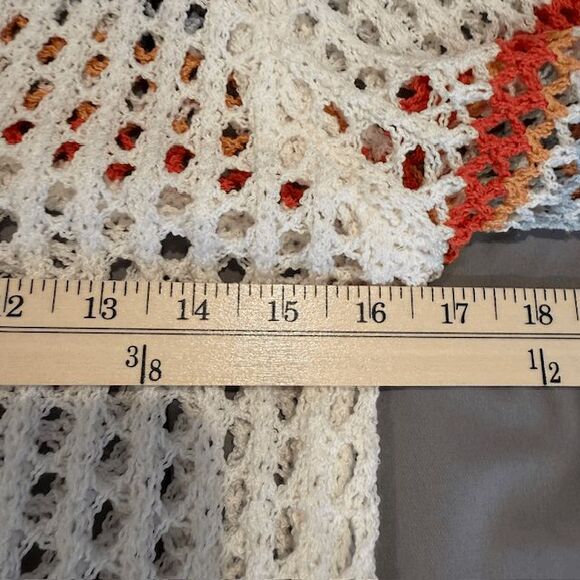 POL Open Knit White / Multicolor Lightweight Open Front Cardigan Long Size Small - Picture 11 of 14